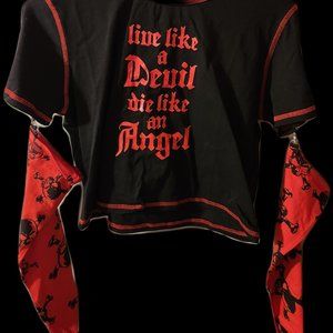 Dolls Kill Solemn Promises Graphic Crop Top